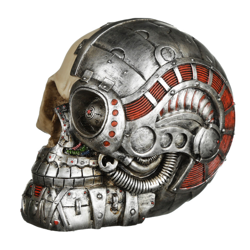 Skull in stile punk a vapore con mezzo robot testa dell'accessorio per la casa