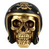 Goud schedel in motorhelm woonaccessoire