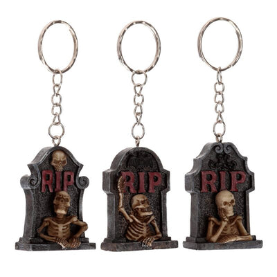 Rip skelet grafsteen sleutelhanger