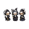Set de mini calavera reaper de 3 piezas con guadaña