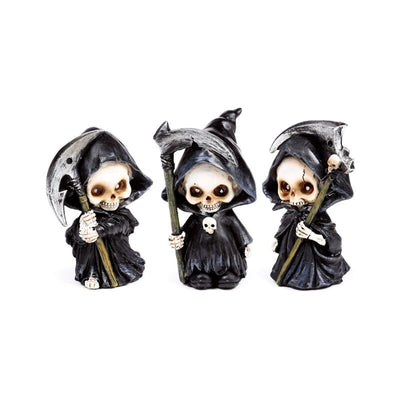 Set mini teschio The Reaper da 3 pezzi con falce