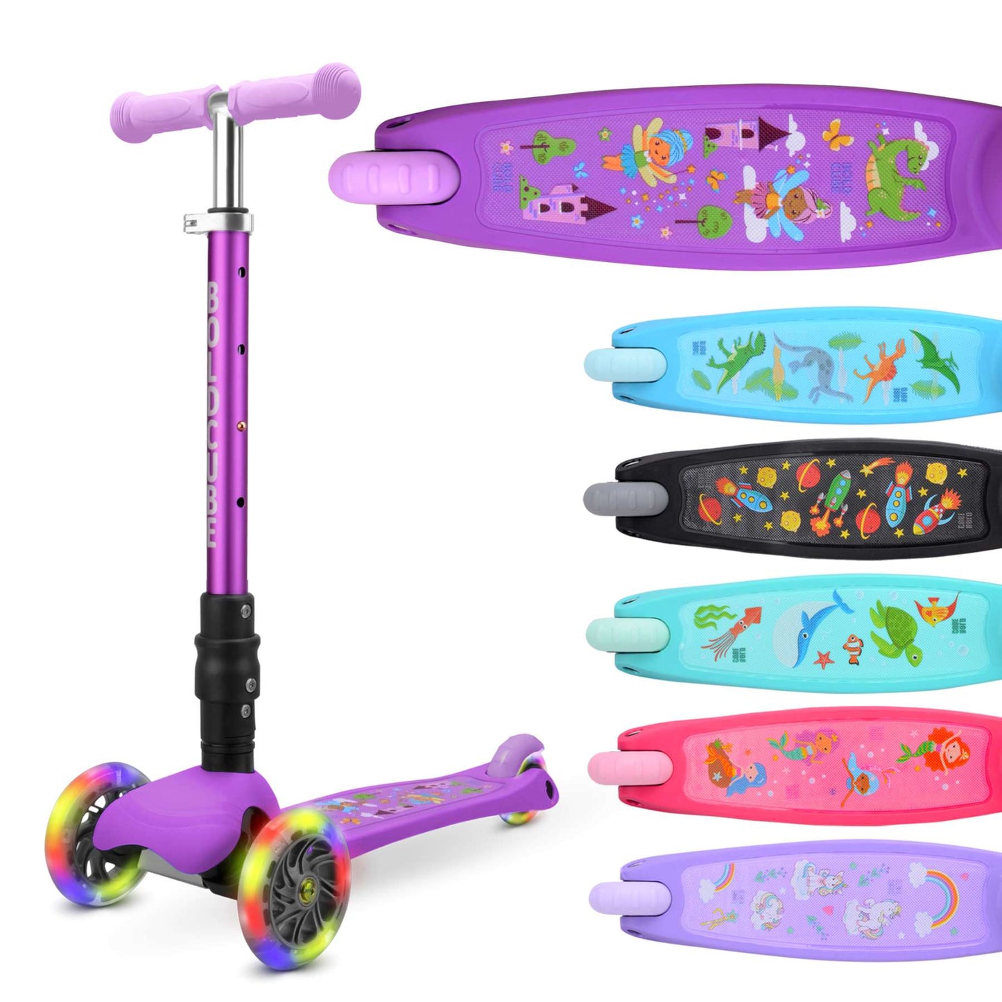 Monopattino a tre ruote Boldcube Teeny Fold - viola paese delle fate