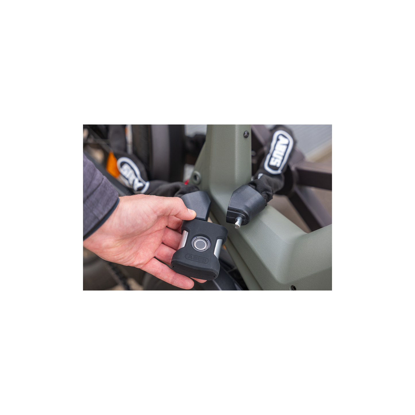 Abus fietsslot kettingslot - yardo fingerprint 7807f - security level 8 - zwart - 85 cm - geschikt voor elektrische fietsen en stadsfietsen