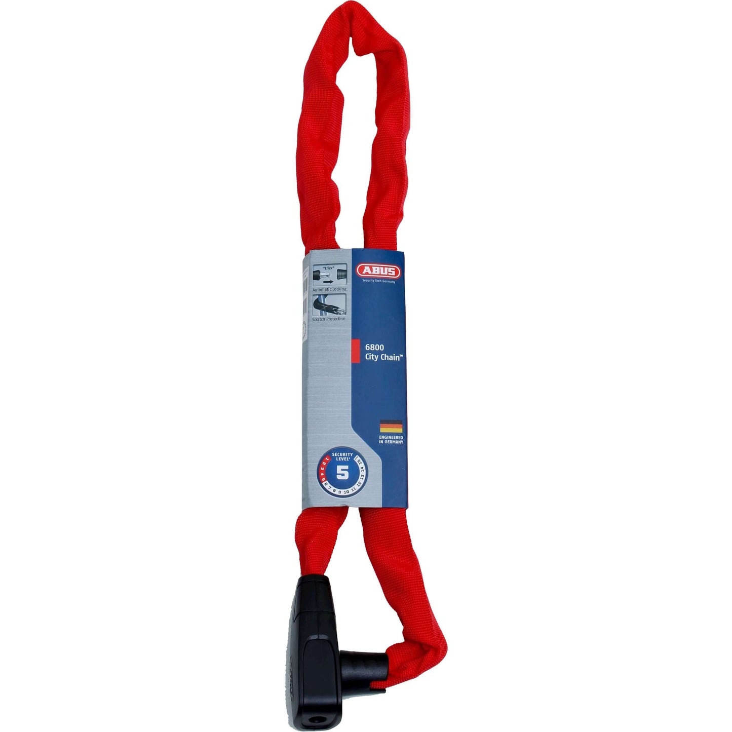 Abus CityChain 6800 85 Rojo - Localización de la cadena de bicicletas