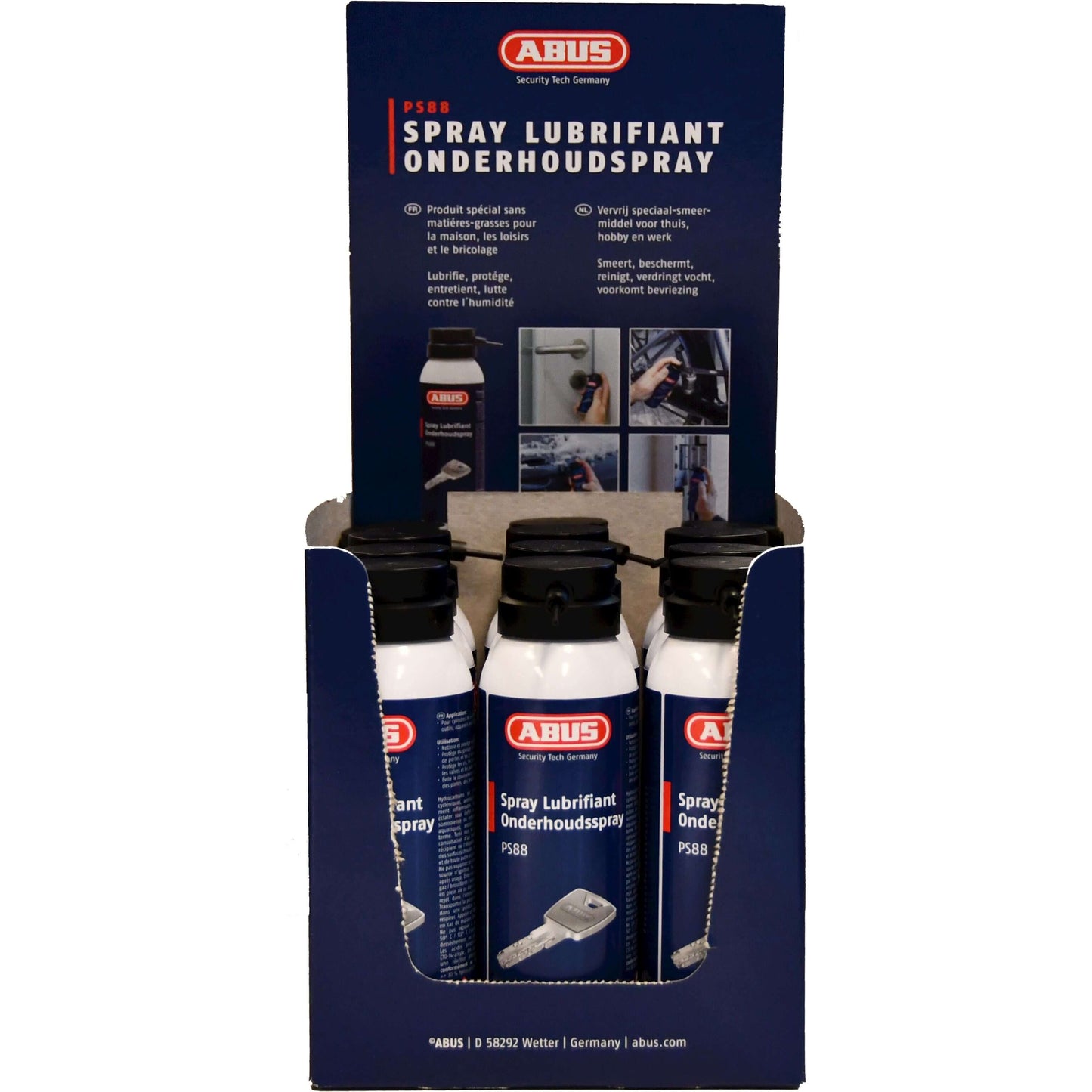 ABUS Display MANUTENZIONE Spray PS88 12 x 125ml