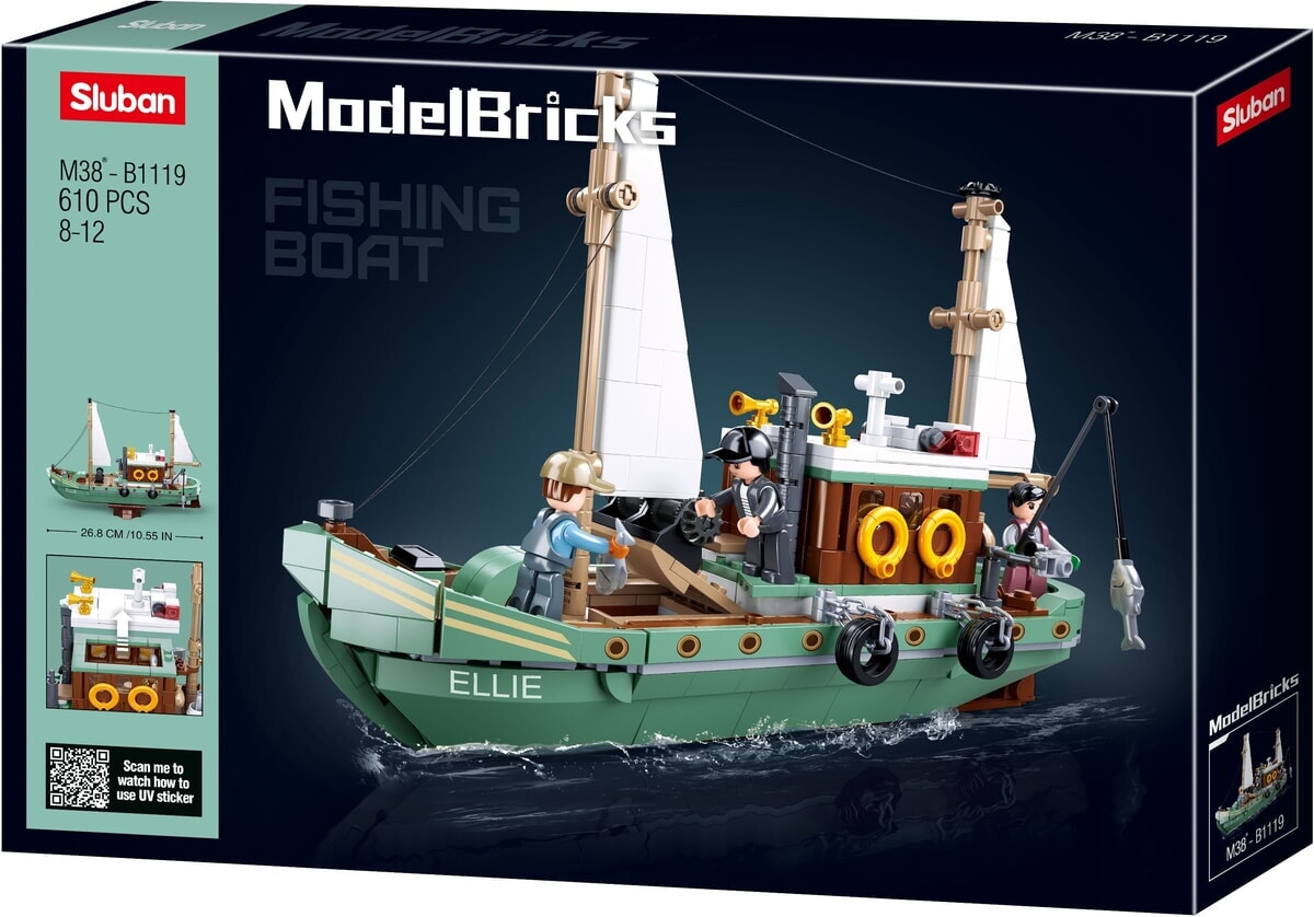 Barca da pesca in mattoncini modello Sluban (m38-b1119)