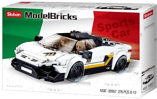 Sluban modelbricks supercar italiana bianco (m38-b0957)