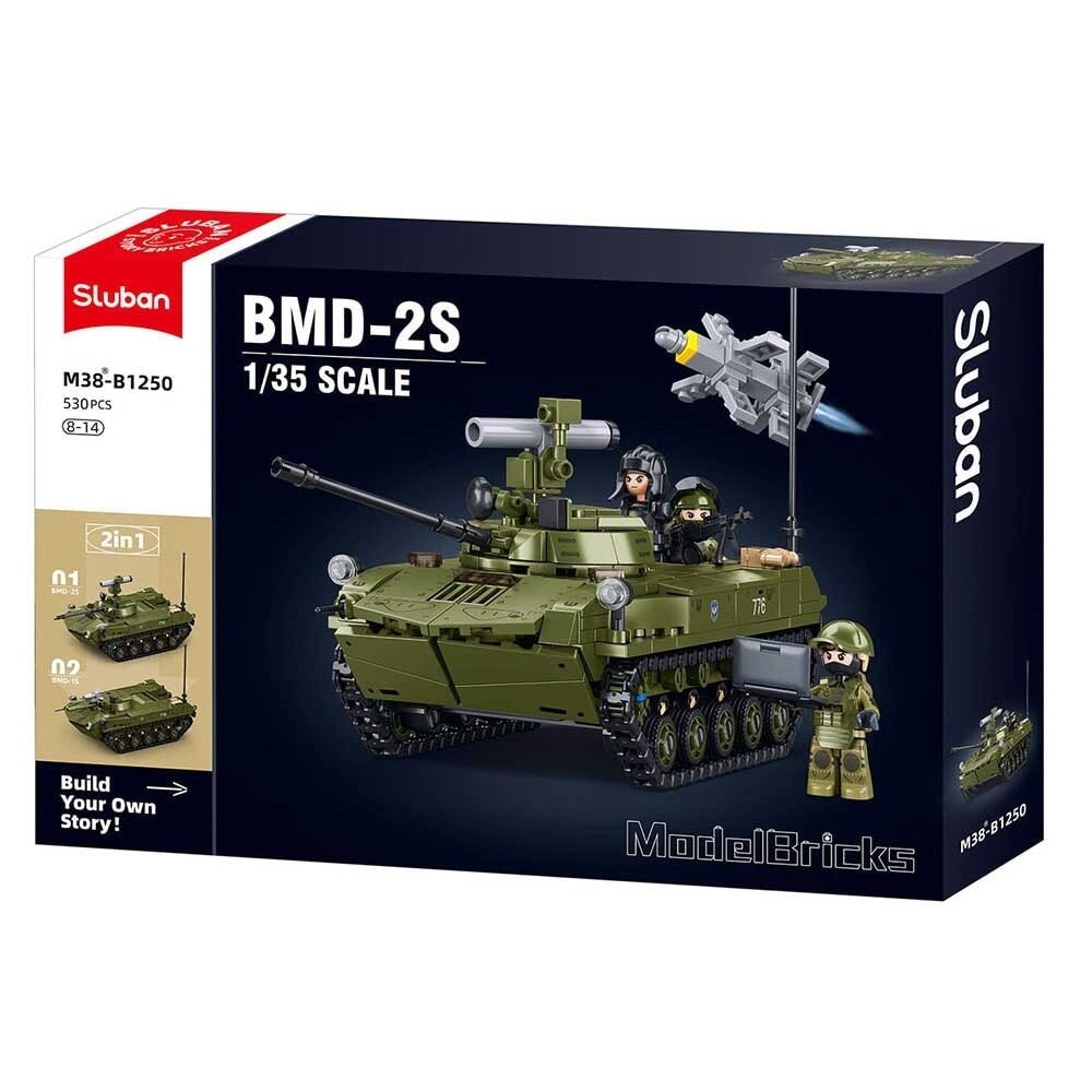 Sluban modello carro armato in mattoncini bmd-2s (m38-b1250)