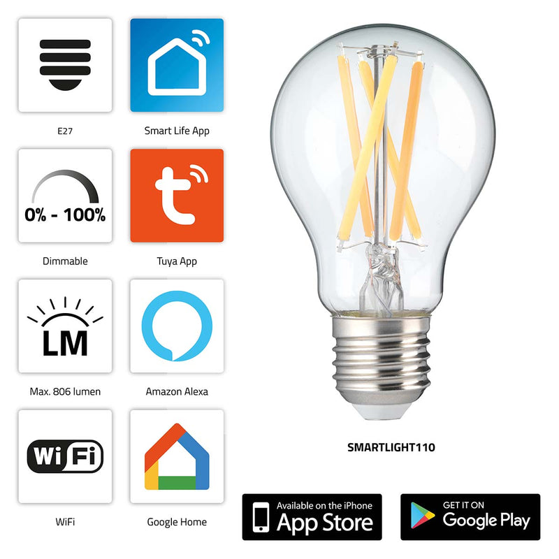Alecto smartlight110 slimme filament led-lamp met wi-fi - smartlight110
