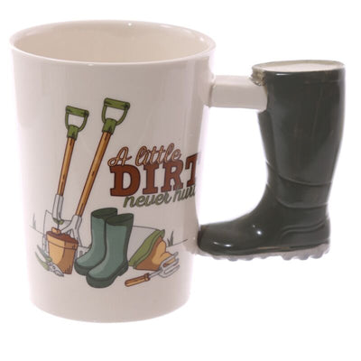 Taza de cerámica de manejo de botas de goma