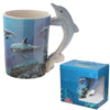 Tazza in ceramica a forma di delfino sott'acqua