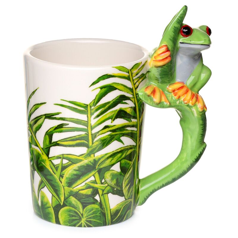 Tree Frog - tazza di ceramica a manico formata