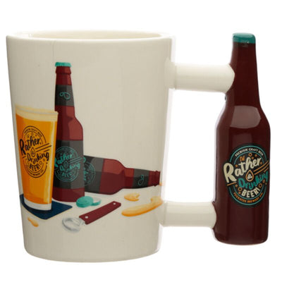 Prefiero estar bebiendo cerveza - manija de la taza de cerámica