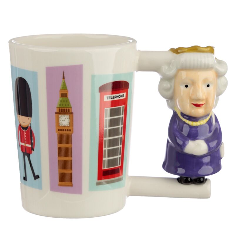 Tazza in ceramica con manico a forma di regina