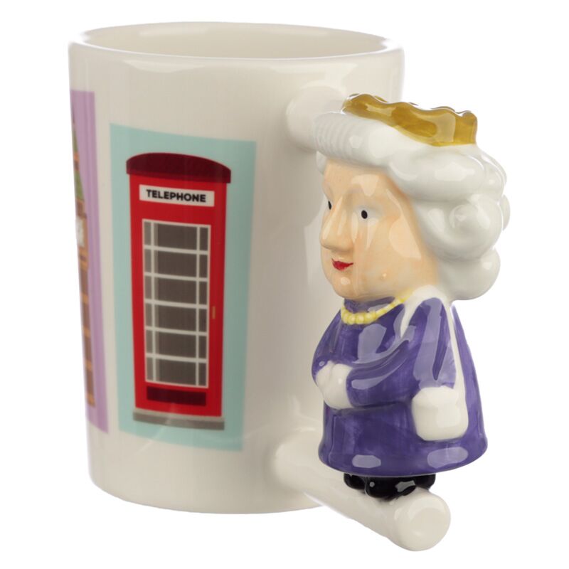 Tazza in ceramica con manico a forma di regina