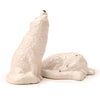 Pimienta de cerámica de lobo blanco y set de sal