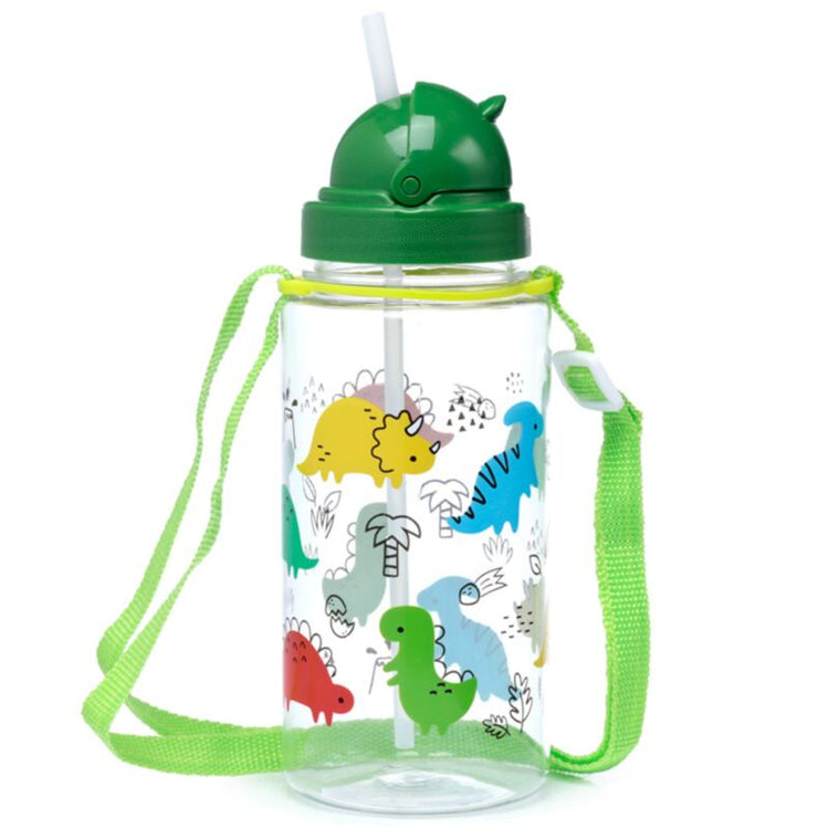 Ecozen kinder waterfles 450ml flip straw dinosauria jr