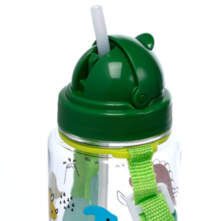 Ecozen kinder waterfles 450ml flip straw dinosauria jr