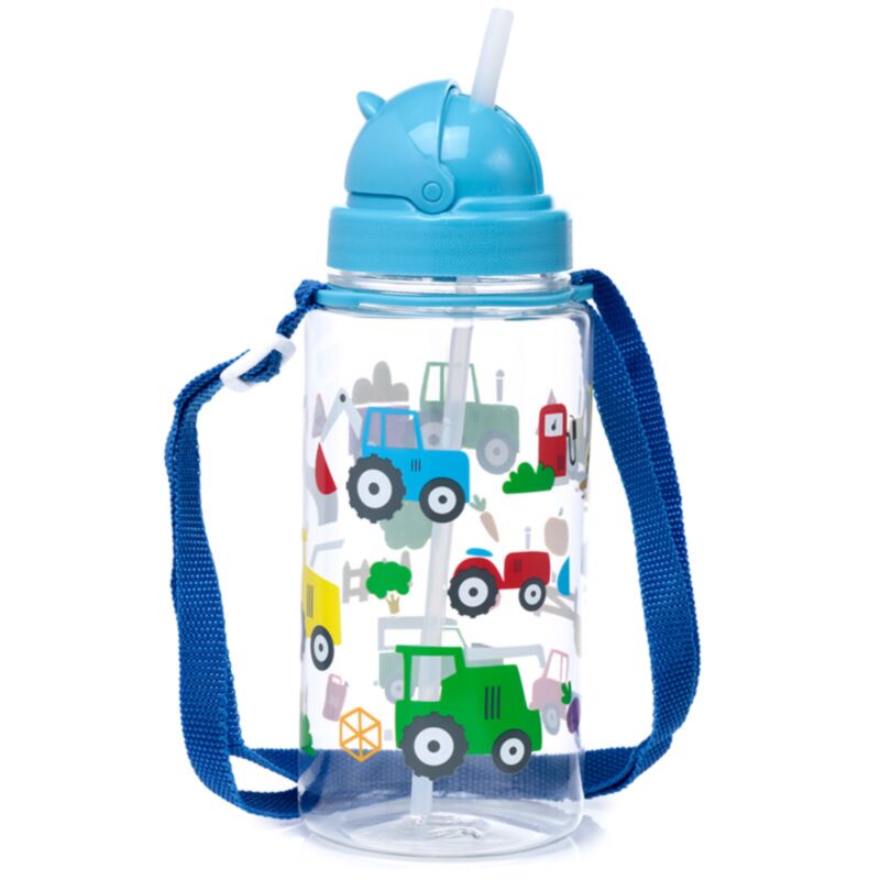 Bottiglia d'acqua per bambini Ecozen 450 ml Flip Straw Piccoli trattori