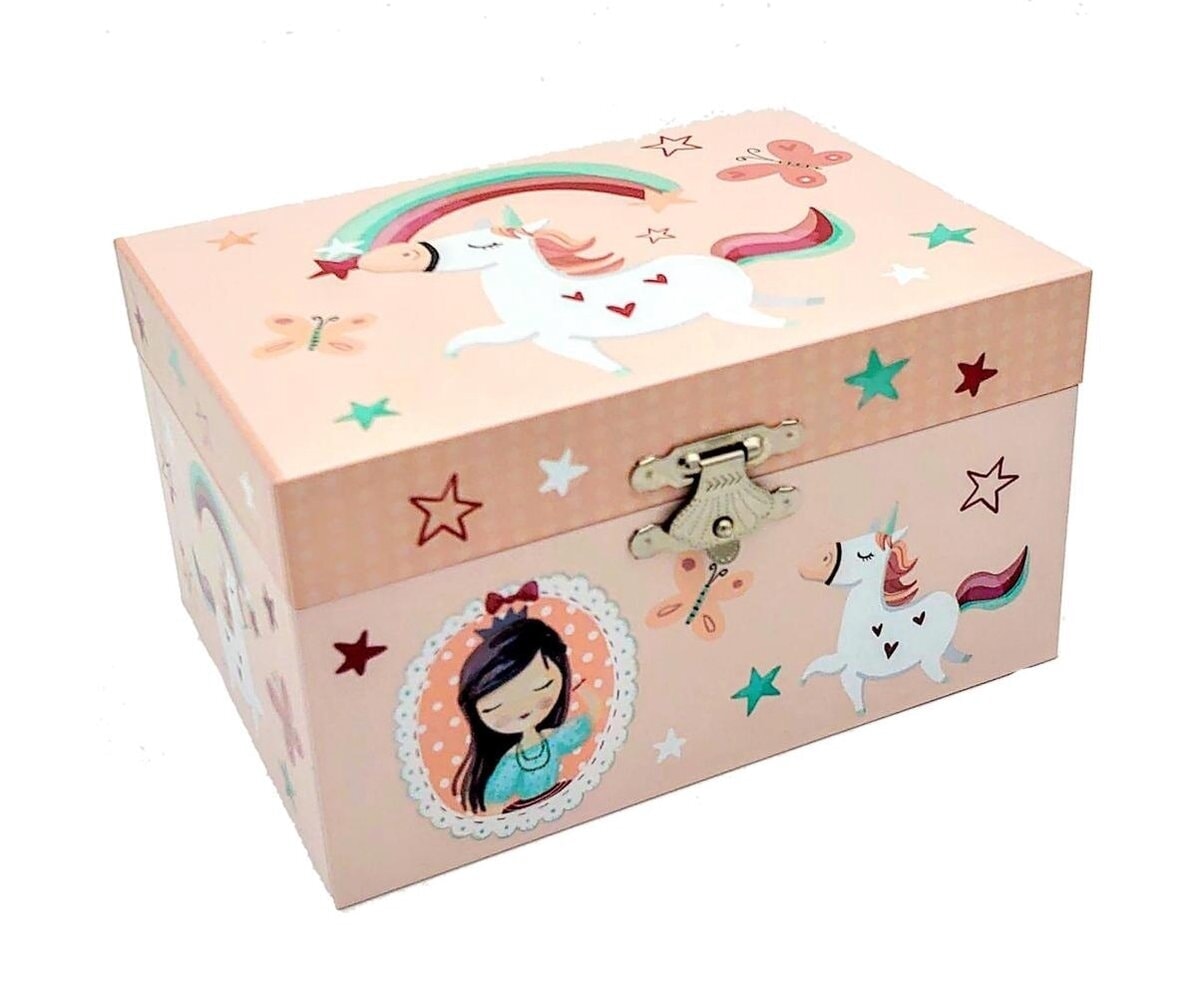 Simplemente para niños simplemente para un cuadro de joyería de unicornio con música