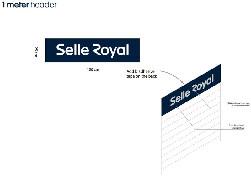 SELLE ROYAL SELLE SHELF SCHEMA 1 METER CON LOGO