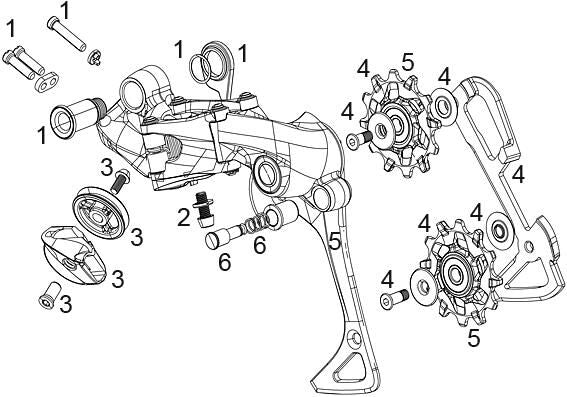 Sram achterderailleur x01 dh rear derail. x01 dh medium cage 28t
