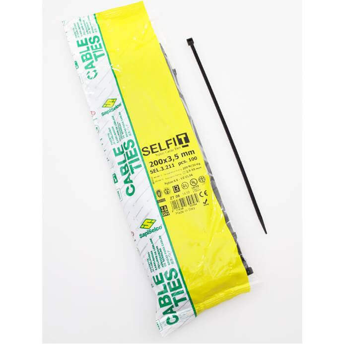Tyrips del cavo Selco Tyrips 200x3,5 mm Ø55mm nero (P 100)