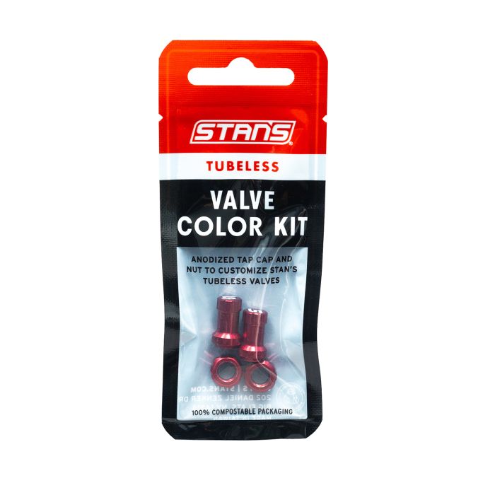 Stans kit de color de válvula tubeless stan - rojo