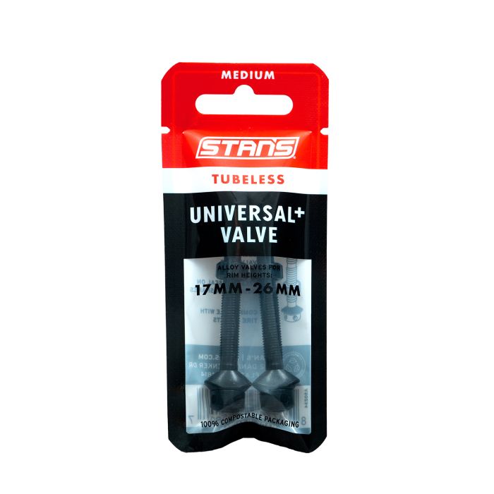 Stans válvulas stan's tubeless universal+ - medianas - negras