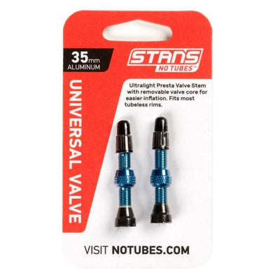Stelo valvola Stans Stan in alluminio (coppia) - universale, presta - blu - 35 mm