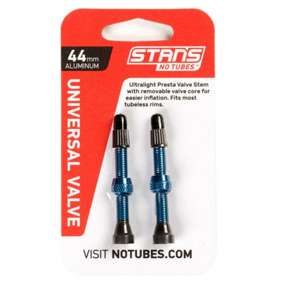 Vástago de válvula Stan de aluminio (par) - universal, presta - azul - 44mm
