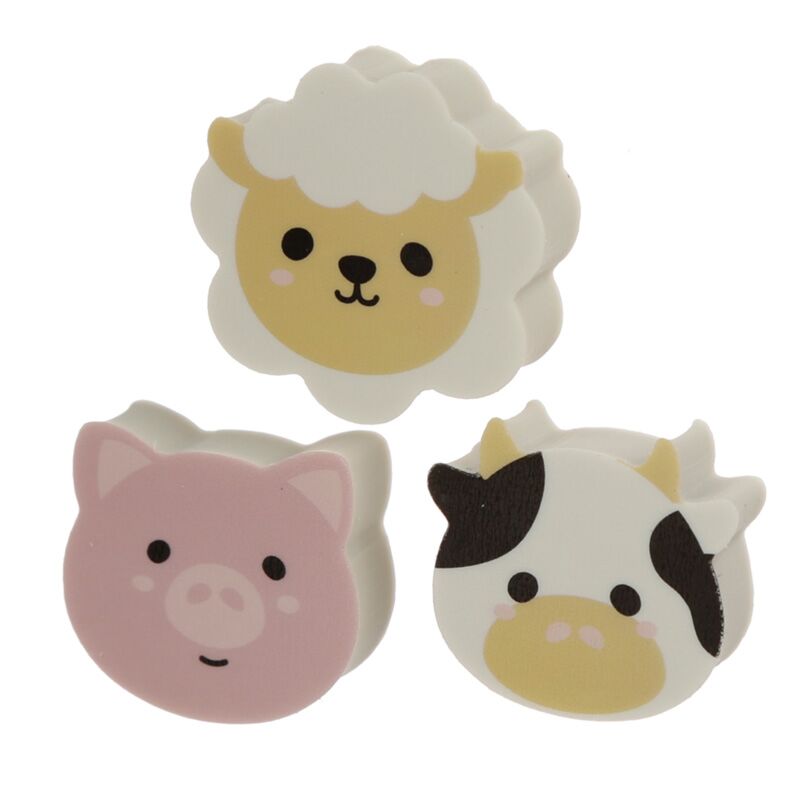 Set di 3 gummen della fattoria