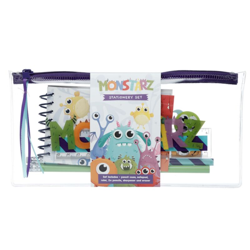Monstarz Monster da 7 pezzi Scrivatta impostata in penny penne trasparenti