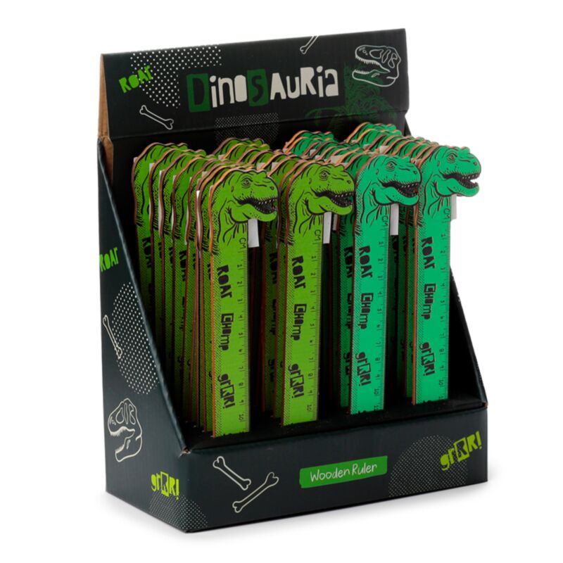 Regla de madera superior en forma de dinosaurio (15 cm)
