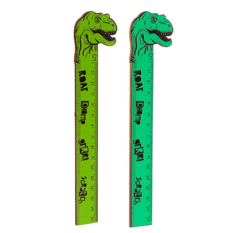Regla de madera superior en forma de dinosaurio (15 cm)