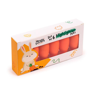 Juego de pluma de resaltador de zanahoria incedible de 6
