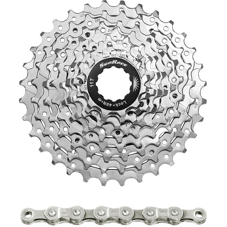 Spanninga sunrace combipack csm96 9v 11-32t con catena cnm94