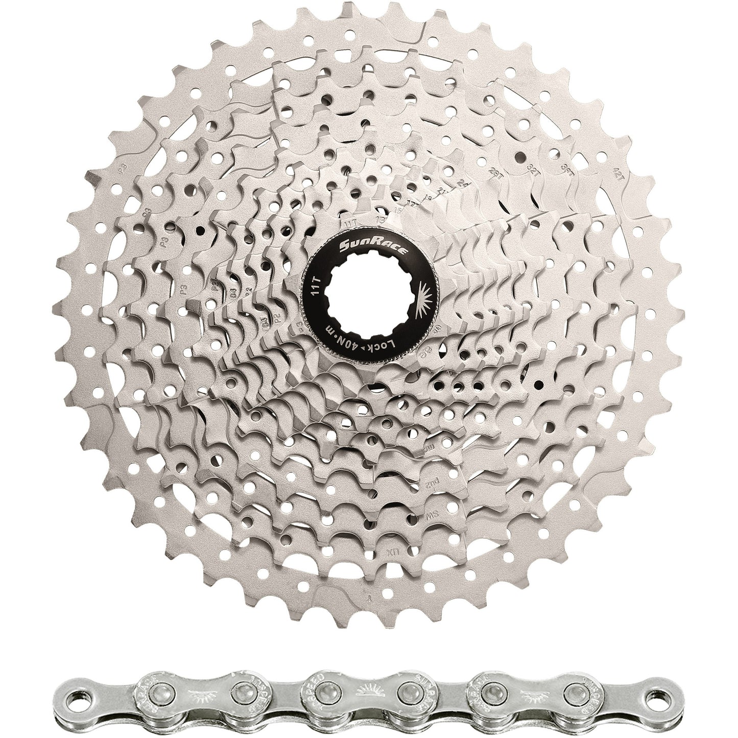 Spanninga sunrace combipack csms3 10v 11-40t con cadena cn10a