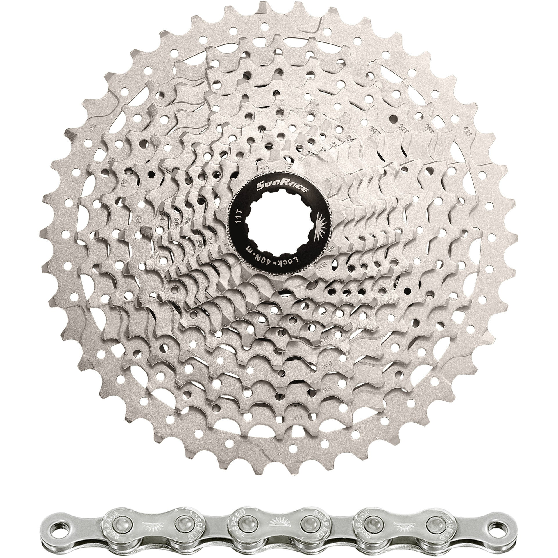 Spanninga sunrace combipack csms3 10v 11-40t con cadena cn10a