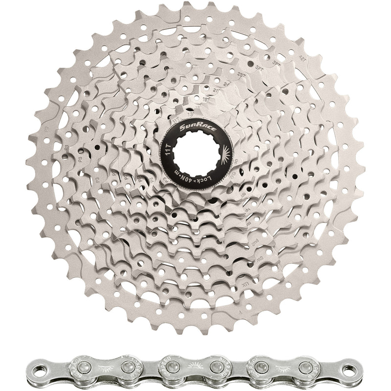 Spanninga sunrace combipack csms3 10v 11-42t con cadena cn10a