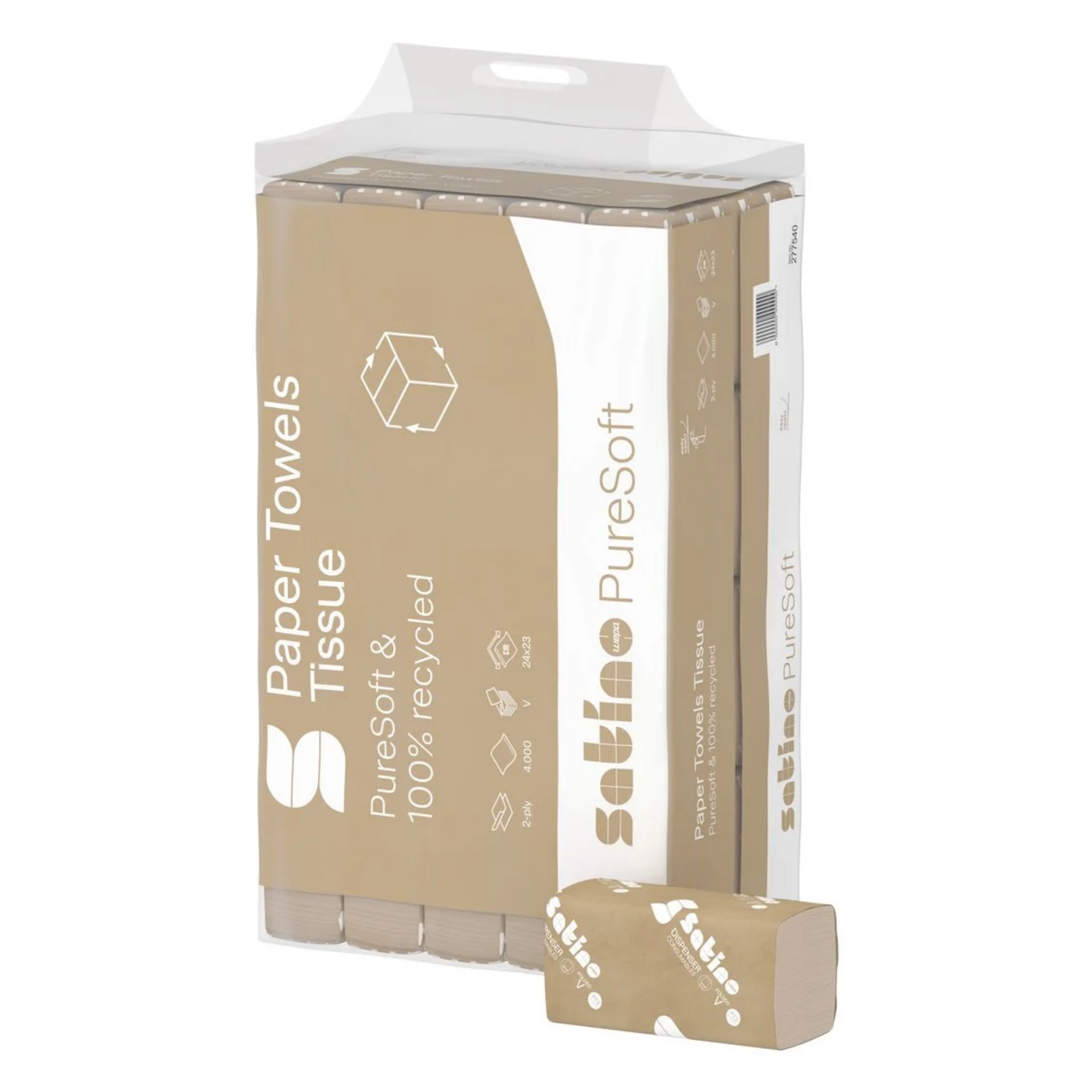 Carta asciugamani Satino puresoft piega a V 24x23 cm (4000 pezzi)