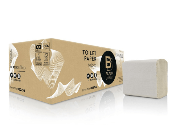 Satino black briq single double folded toiletpapier (36x190 vel)