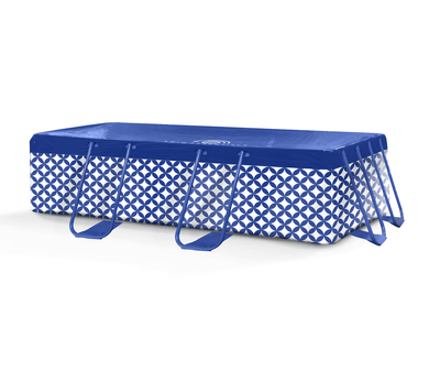 Elegancia | Piscina de cubierta blanca azul oscuro - 200 x 400 cm