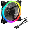 Sharkoon shark blades rgb case fan (zwart, 120 x 120 x 25 mm)