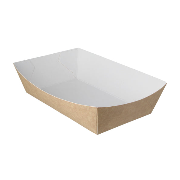 Vassoio per patatine da asporto a14 kraft bianco organico (400 pezzi)