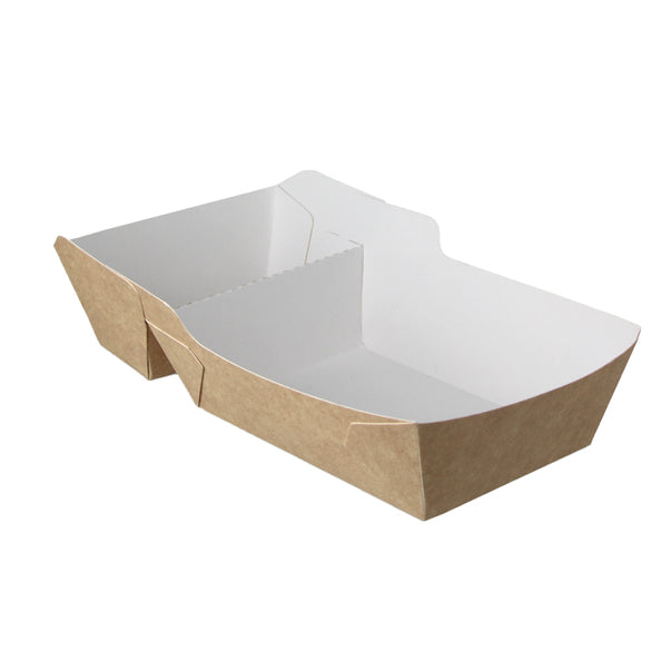 Contenitore per patatine fritte takeaware a20 bio kraft bianco (a14 + salsa)(400 pezzi)