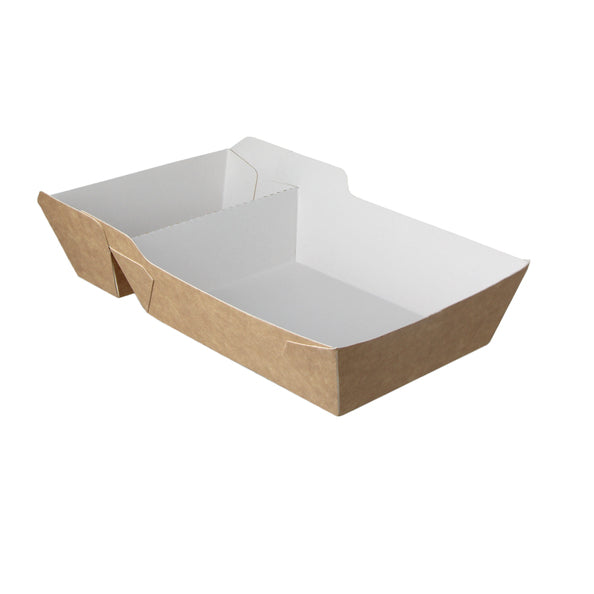 Takeaware frietbakje a23 kraft wit bio (a7+saus)(400 stuks)