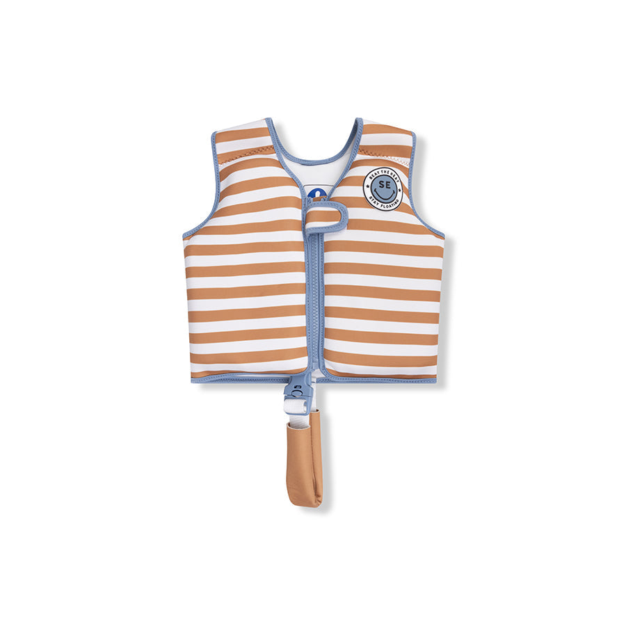 Softline giubbotto di nuoto a strisce bianche marroni 2-3 anni