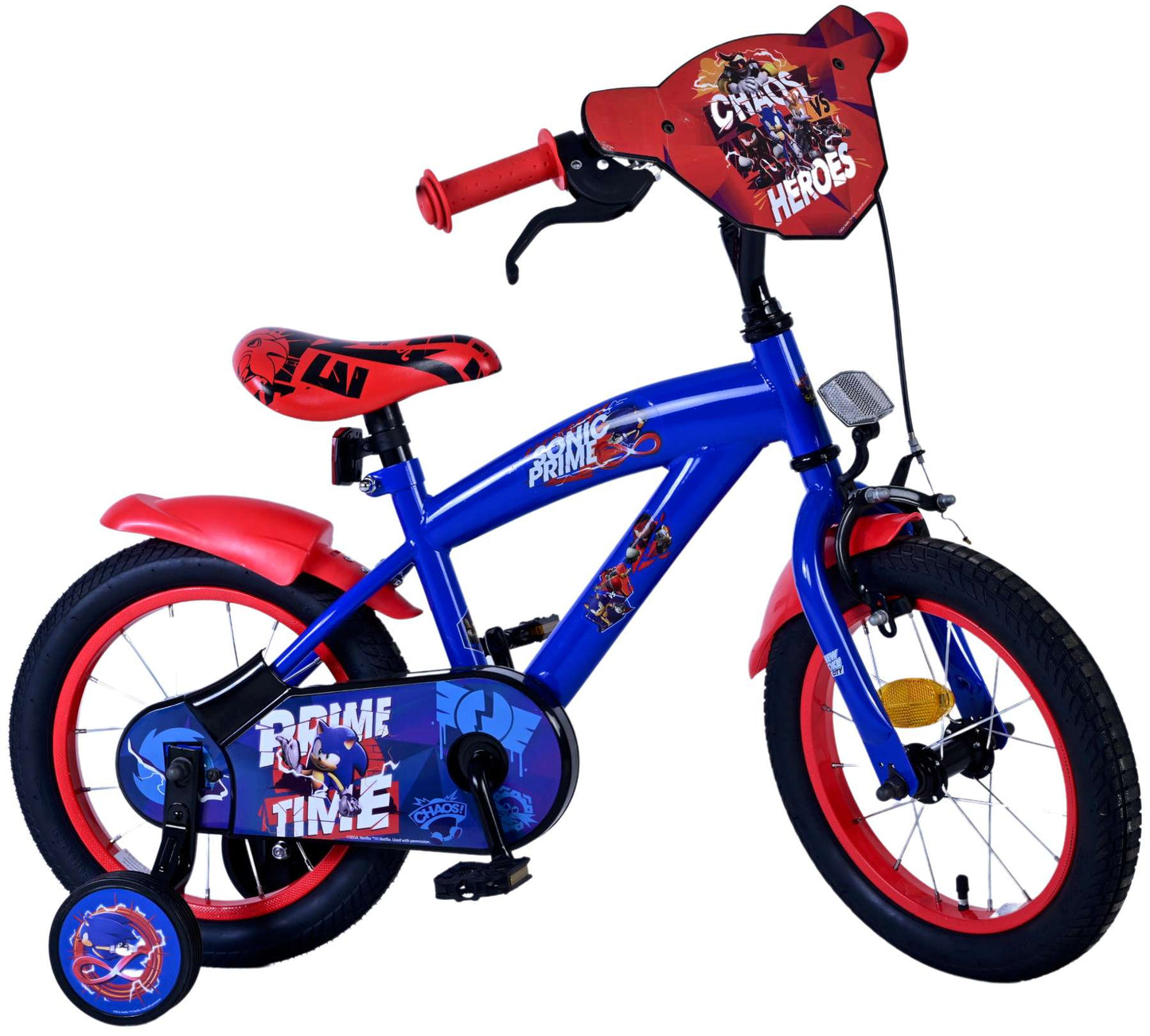 Sonic Prime Prime Children's Bike Boys Red de 14 pulgadas de 14 pulgadas