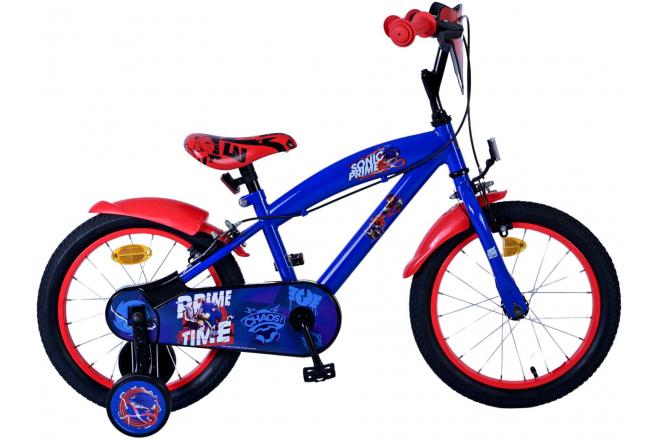 Sonic Prime Prime Children's Bike Boys de 16 pulgadas rojo de dos frenos de manos